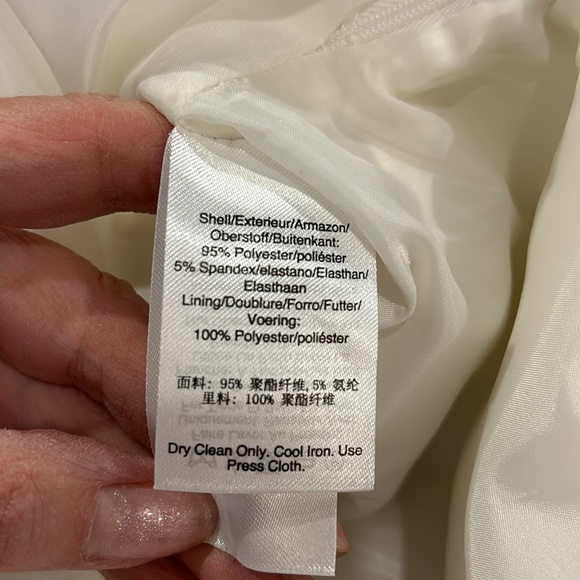 DKNY off white lined ankle length wide leg pant size 8 - Picture 9 of 9